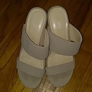 Calvin Klein Wedge Mule Comfort Sandals Tan